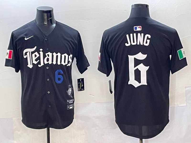 Men Texas Rangers #6 Jung Black Five generations Joint Name 2025 Nike MLB Jersey style 2->texas rangers->MLB Jersey